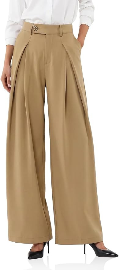 Cicy Bell Womens Wide Leg Dressy Pants Pleated High Waisted Trousers | Amazon (US)