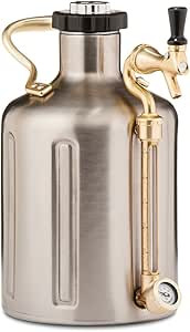 GrowlerWerks uKeg Carbonated Growler-Great Gift for Beer Lovers, 128 oz, Stainless Steel | Amazon (US)