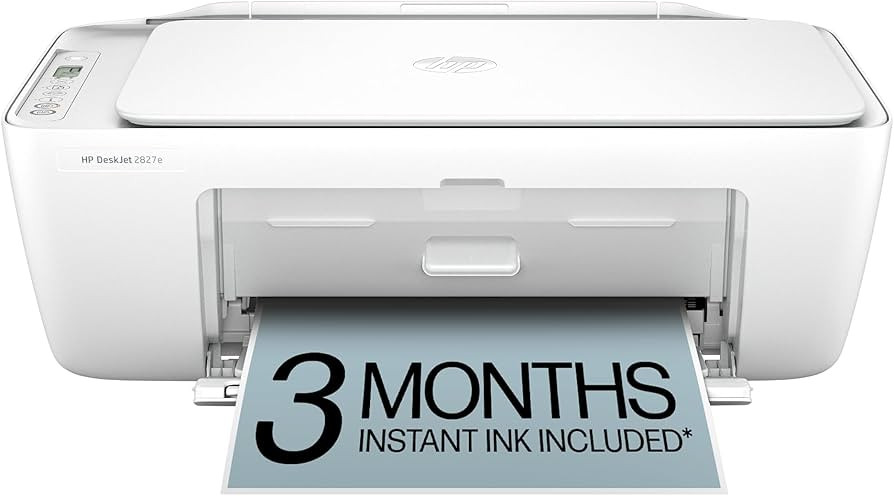HP DeskJet 2827e Wireless All-in-One Color Inkjet Printer, Scanner, Copier, Best-for-Home, 3 Mont... | Amazon (US)