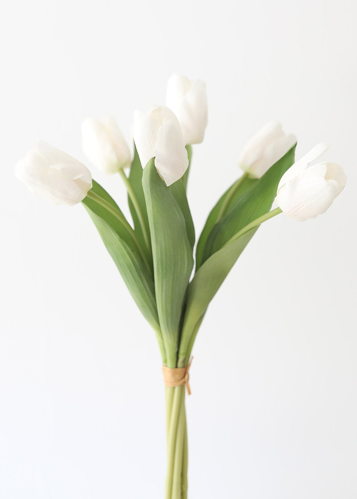 White Real Touch Tulip Fake Flowers Bundle of 7 - 14" | Afloral (US)