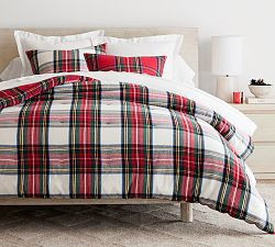 Stewart Plaid Flannel Reversible Comforter | Pottery Barn (US)