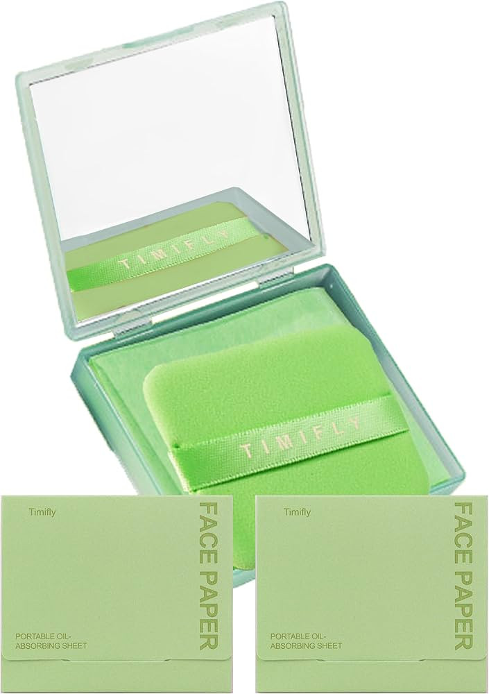 Oil Blotting Paper - 300 Sheets w/Mirror, Puff & Refills, Absorbs Excess Face Oil, Controls Shine... | Amazon (US)