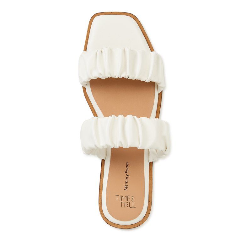 Time and Tru Women's Ruched Strap Sandals - Walmart.com | Walmart (US)