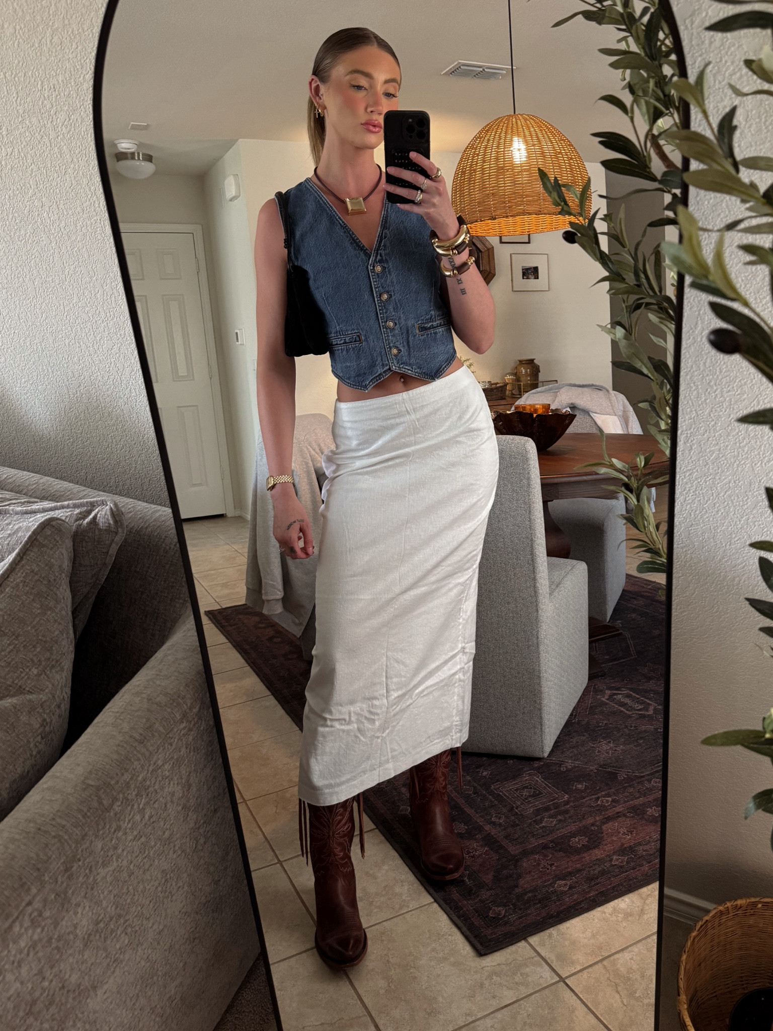 Western chic! Obsessed with this look 😍 I’m wearing an xs in the vest and a small in the skirt! (My exact skirt is sold out but linking similar from same brand) #morganiverson #western #country #cowboyboots #stockyards #rodeo

#LTKFestival #LTKsalealert #LTKstyletip