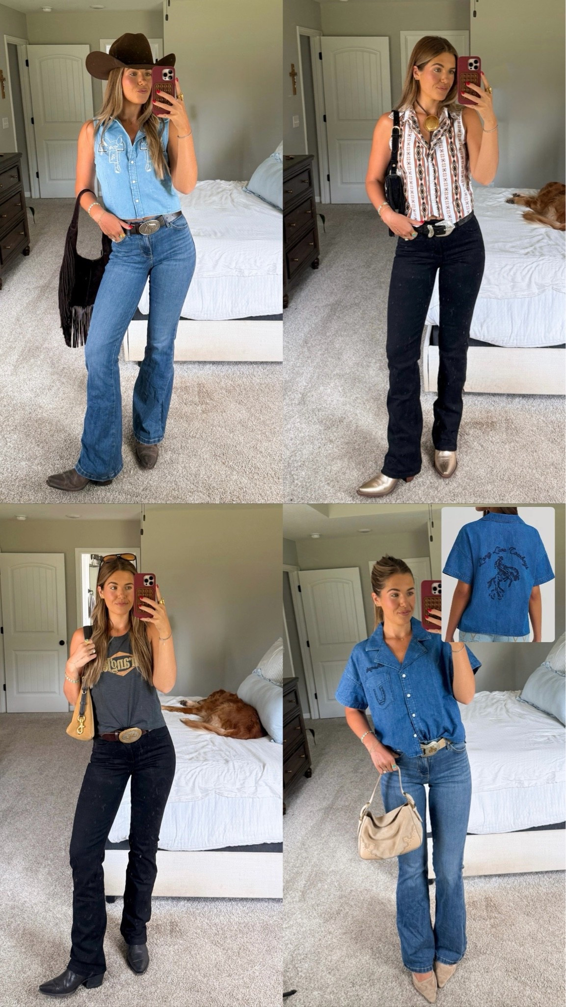 +blue denim jeans in wash Lily - Waist 26/Inseam 36
+black denim jeans in was Leighton - Waist 26 - Inseam 36
+all shirts in a size small

country concert outfit

#LTKgrwm #LTKootd #LTKTall
