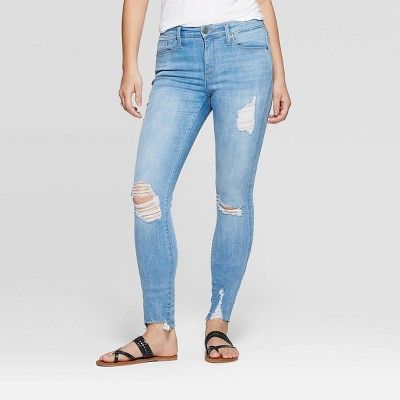 Women's High-Rise Distressed Skinny Jeans - Universal Thread™ Light Wash | Target