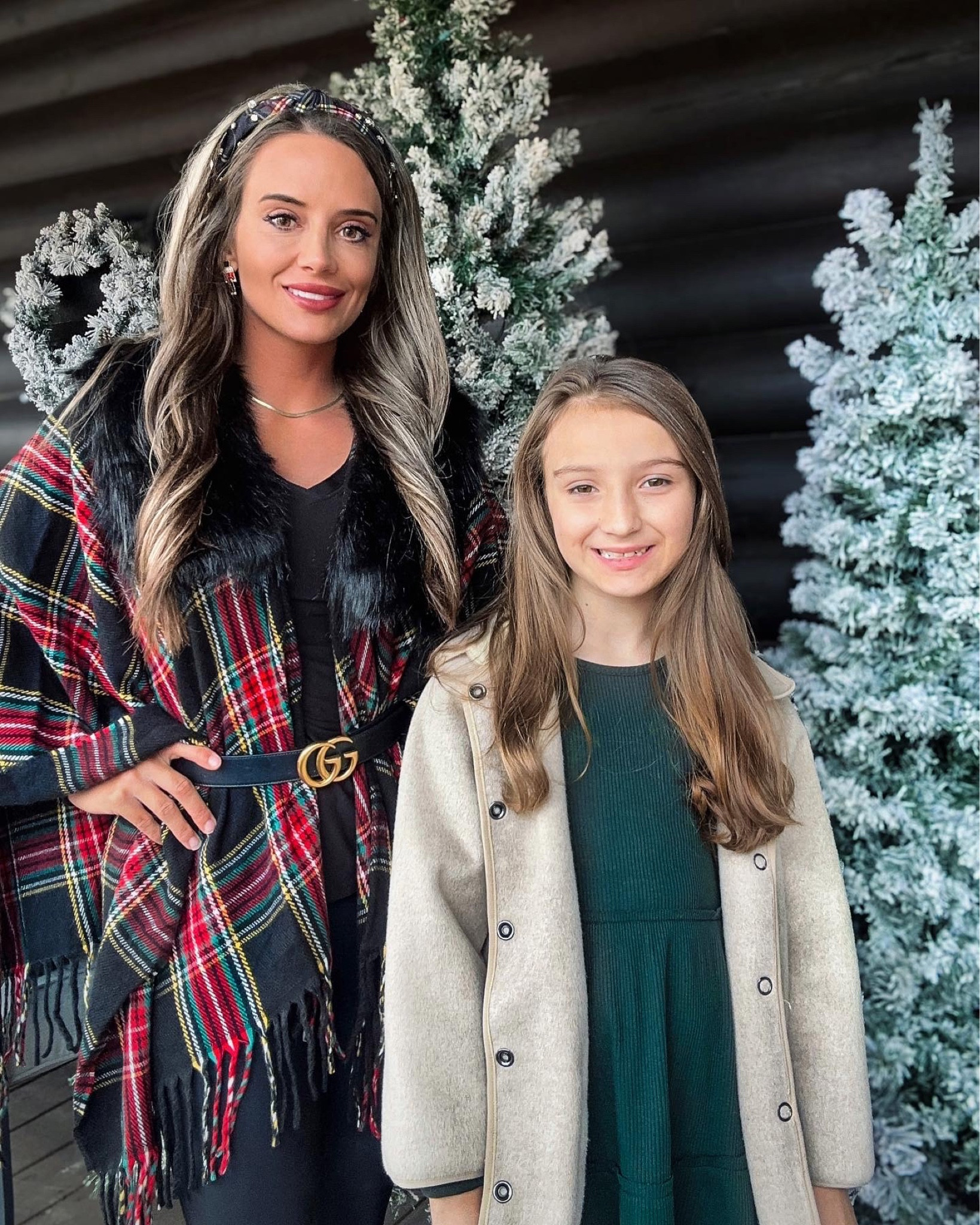 Family Christmas outfit 
Tartan poncho-os 
Gucci belt- 70 
Acc- headband & nutcracker earings 

#LTKGiftGuide #LTKCyberWeek 

#LTKSeasonal