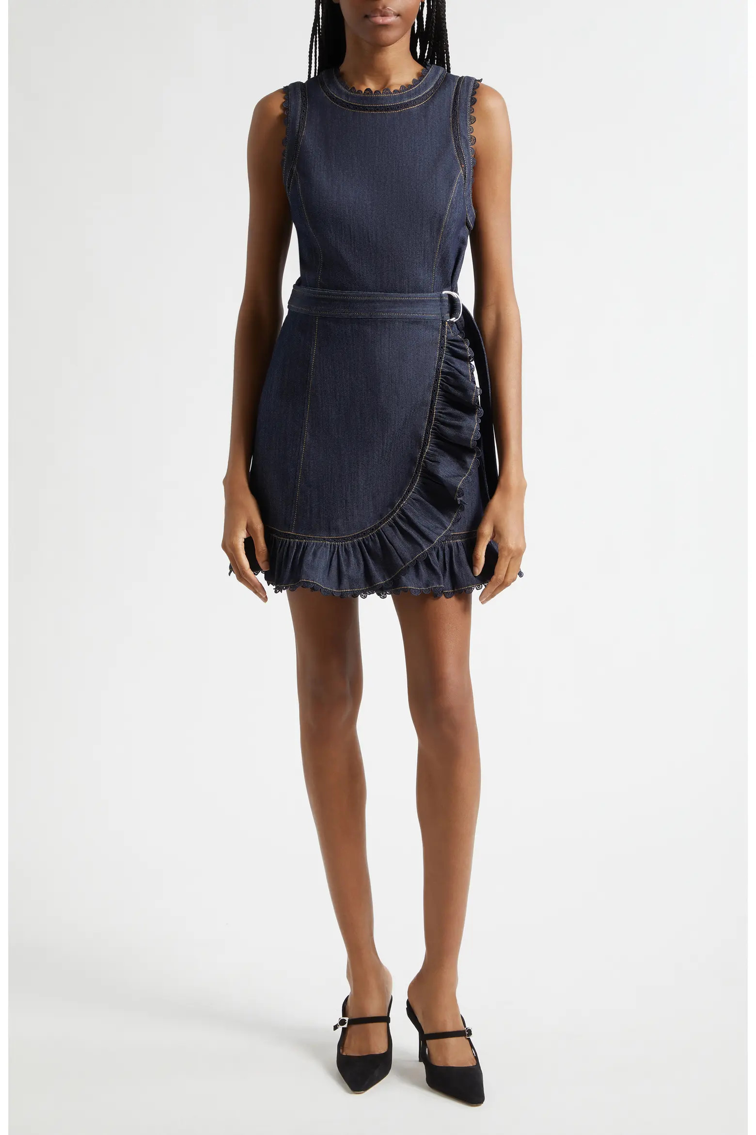 Guipure Lace Trim Mahlia Apron Dress (Women) | Nordstrom | Nordstrom