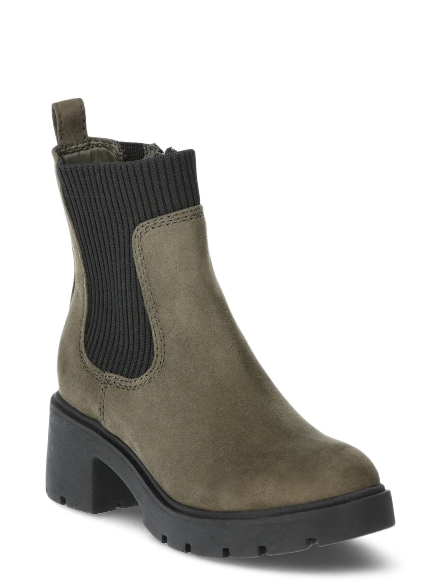 No Boundaries Women's Knit Chelsea Ankle Boots, Wide Width Available | Walmart (US)