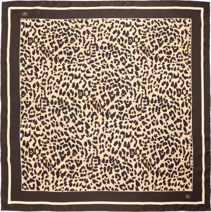 Leopard Print Silk Square Scarf | Nordstrom