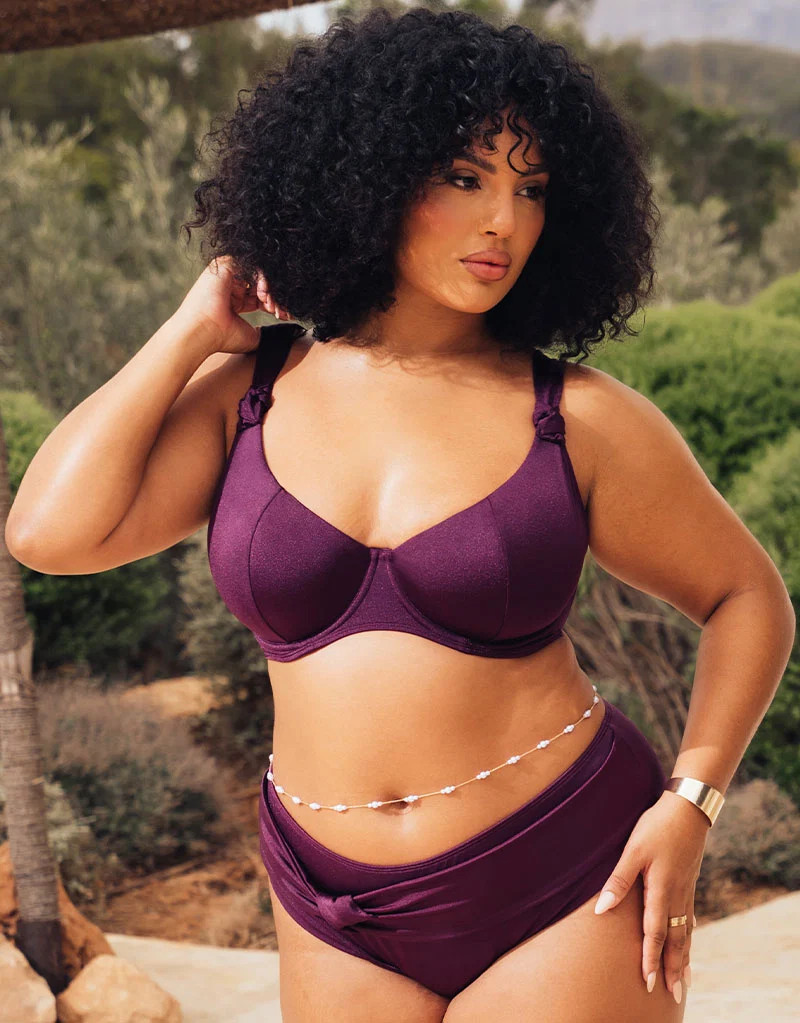 Curvy Kate Beach Bliss Scooped Balcony Bikini Top Mulberry Purple | Curvy Kate Ltd