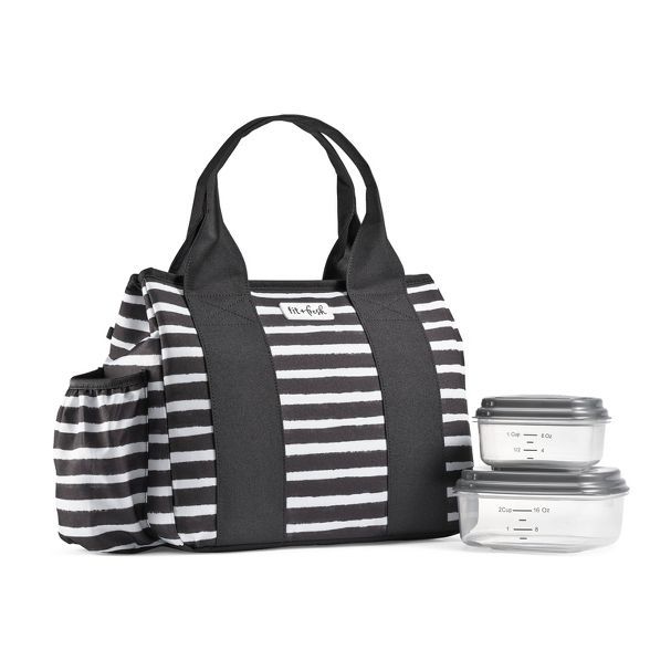 Fit & Fresh Sanibel Lunch Tote - Black White Stripe | Target