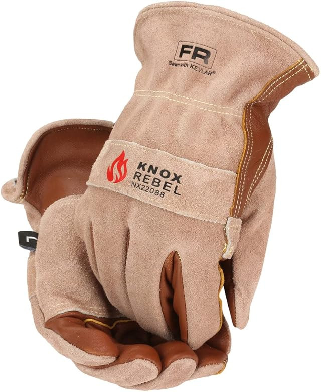 Knox Leather Work Gloves for Men & Women | Rebel FR Cowhide Working Gloves with Double Palm | Pre... | Amazon (US)