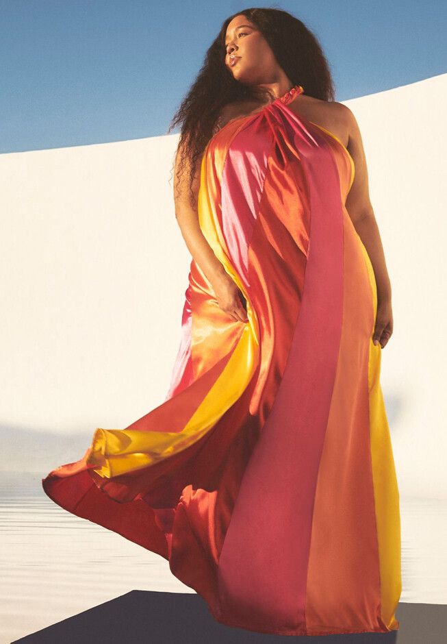 Gabi Fresh Swim x ELOQUII One Shoulder Asymmetrical Coverup Maxi Dress | Eloquii