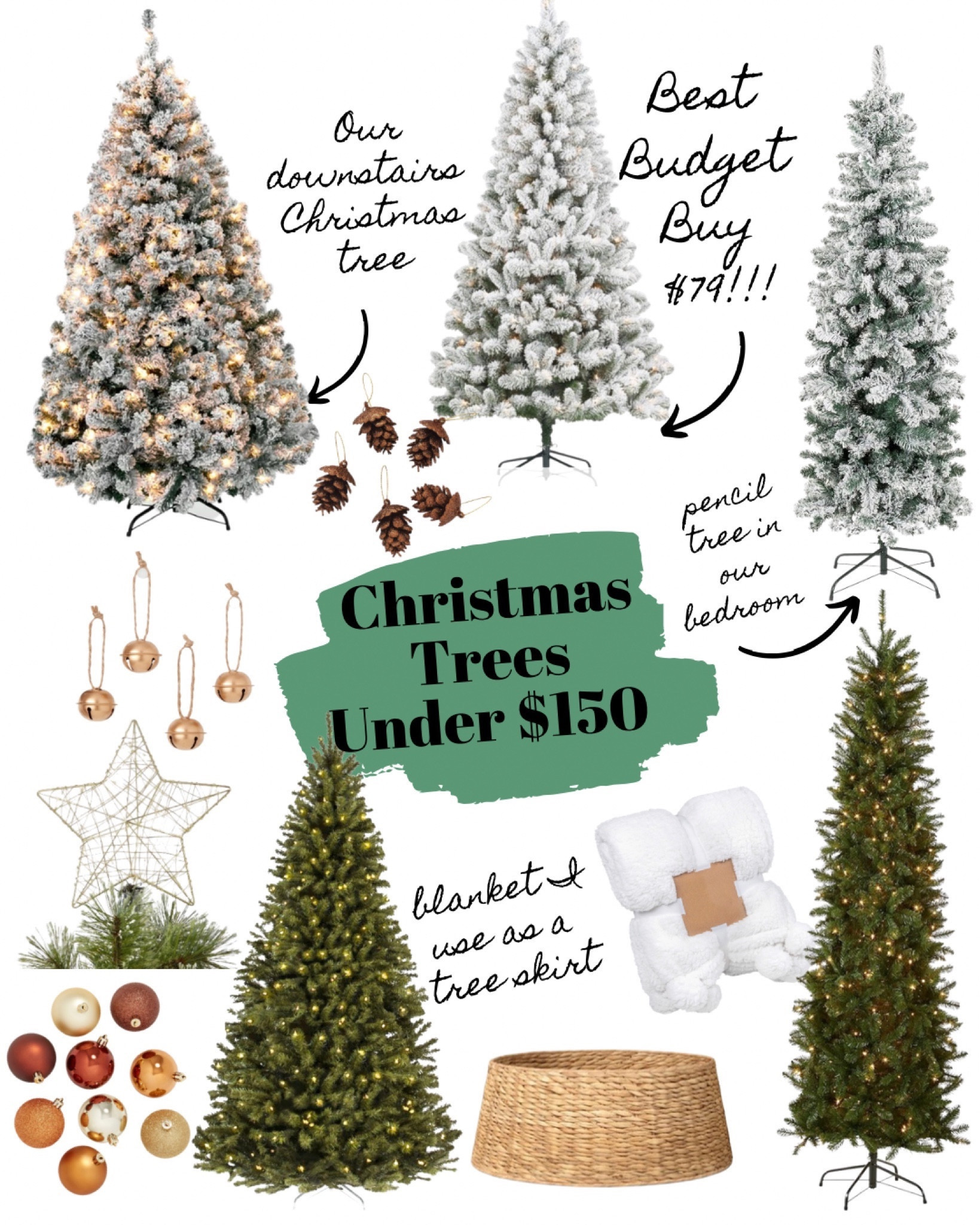Christmas trees under $150. Christmas decorations 


#LTKHoliday #LTKhome