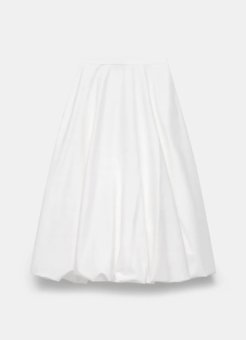 White Cotton Bubble Midi Skirt | Mint Velvet