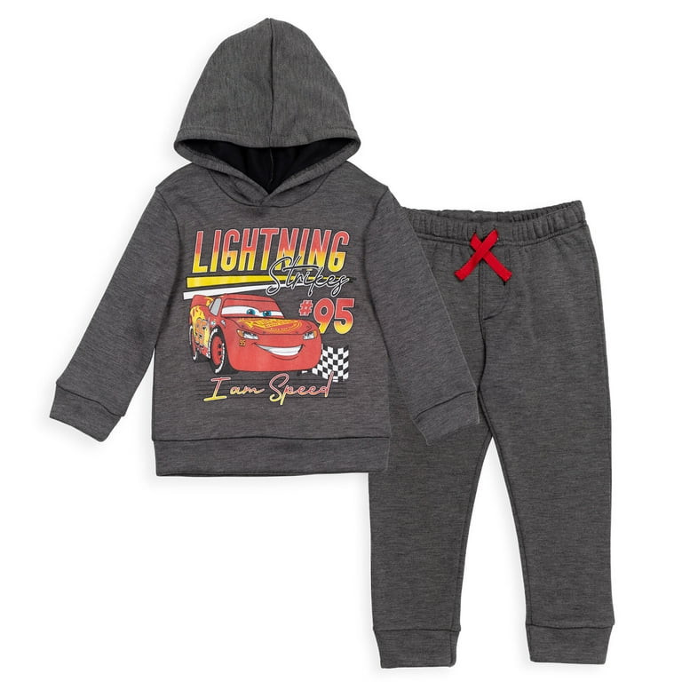 Disney Pixar Cars Toddler Boy's Fleece Pullover Hoodie Joggers Outfit Set - Walmart.com | Walmart (US)