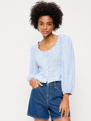 Long-Sleeve Button-Down Top | Old Navy (US)