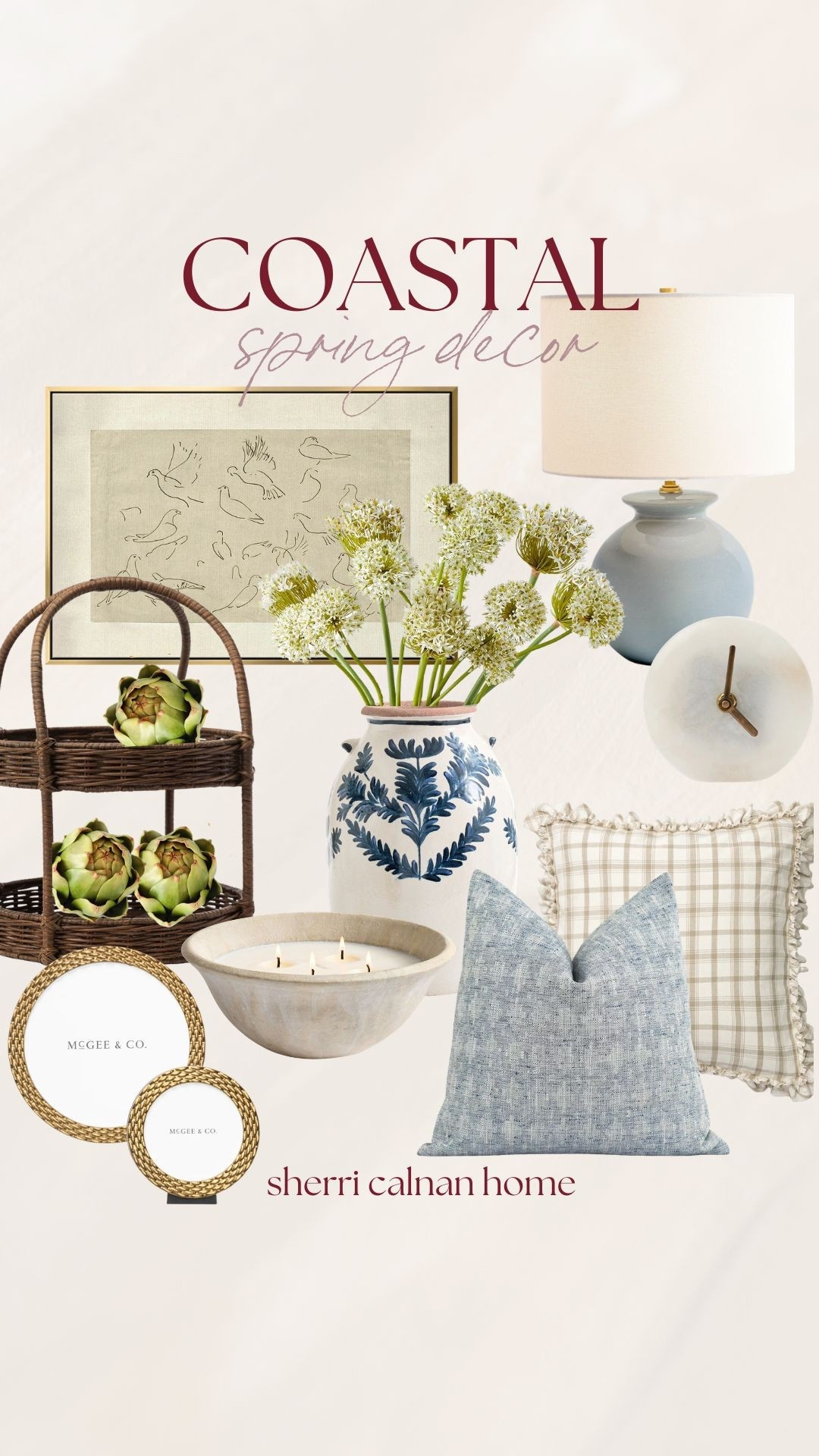 Coastal spring decor styled with blue and white pottery, woven baskets, fresh green stems, layered neutral pillows, and warm brass accents. A timeless mix of texture and softness that keeps a coastal home feeling light, classic, and welcoming.

Coastal spring decor, blue and white vase, woven basket decor, neutral throw pillows, brass picture frames, cottage coastal style, spring home refresh, layered living room decor, timeless coastal accents, fresh greenery decor, sherricalnanhome

#LTKHome #LTKSeasonal