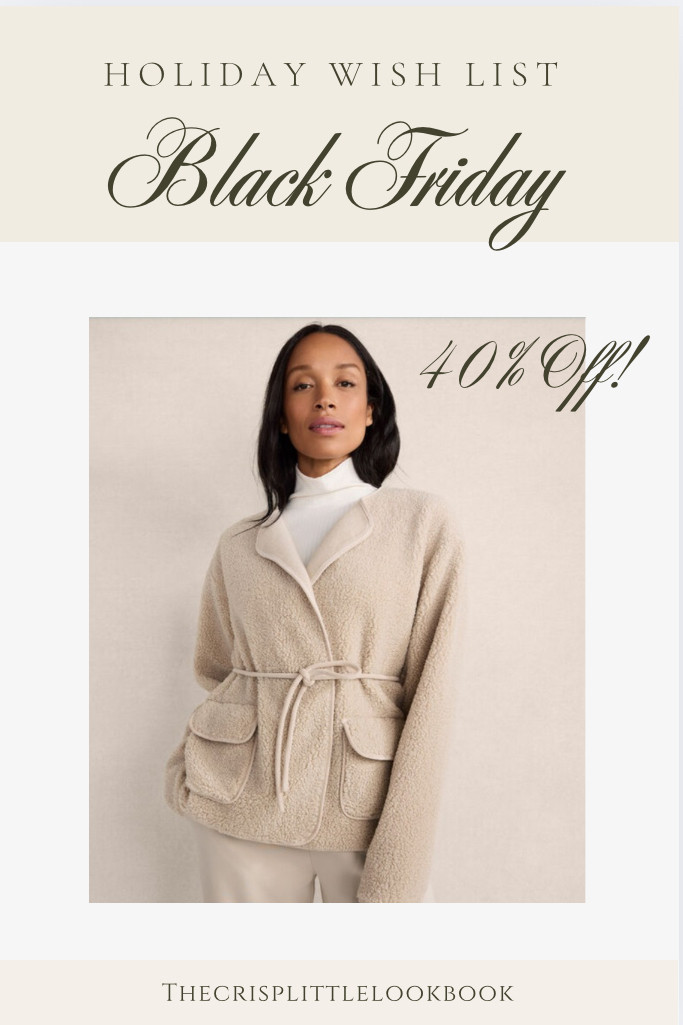 The coziest gift for her (or you)!  An elegant curly Sherpa wrap coat … wear it at home for cozy comfort, or as a jacket over a sleek turtleneck ✨  

 #LTKCyberWeek #LTKGiftGuide #LTKSaleAlert