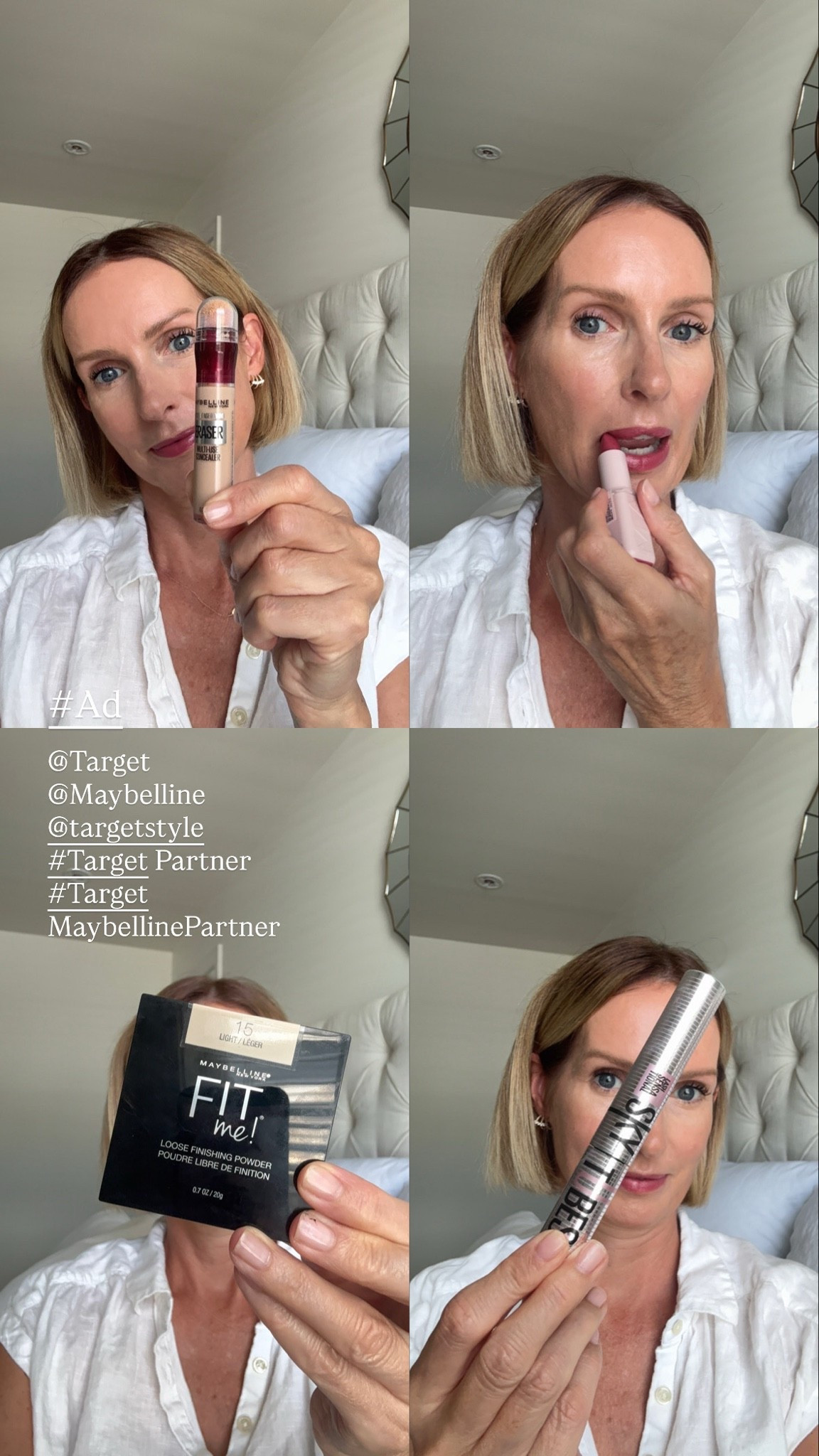 #Ad

When you want to look put together but only have five minutes... these three Target finds make it easy.
Instant Age Rewind for a little coverage, Fit Me Powder to lightly set, and Sky Tubes Tubing Mascara for defined, lengthened lashes.
A quick refresh before heading out the door-because some days, simple is all you need!

@Target @Maybelline @targetstyle
#TargetPartner #Target #MaybellinePartner @Shop.LTK #liketkit

#LTKgrwm #LTKOver40 #LTKBeauty