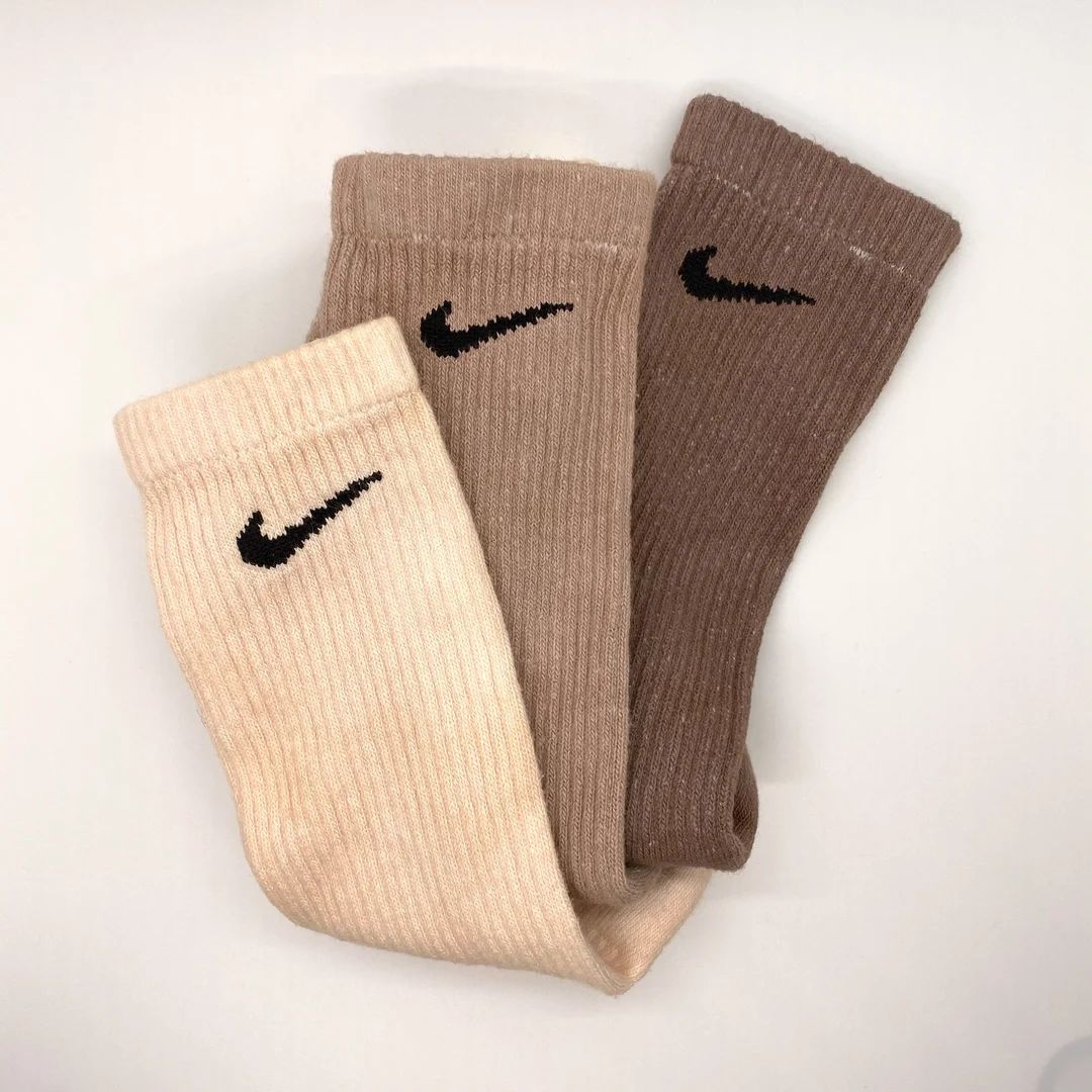 Earth Tones 3 Pack Nike Solid Dye Crew Socks - Etsy | Etsy (US)