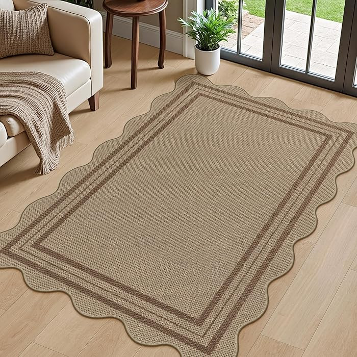 Modern Easy Jute 3x5 Outdoor Patio Rug, Washable Rugs for Entryway Farmhouse Non Slip Indoor Door... | Amazon (US)
