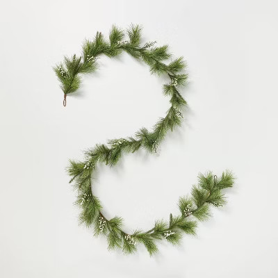 12' Long Needle Pine with White Berry Garland - Hearth & Hand™ with Magnolia | Target