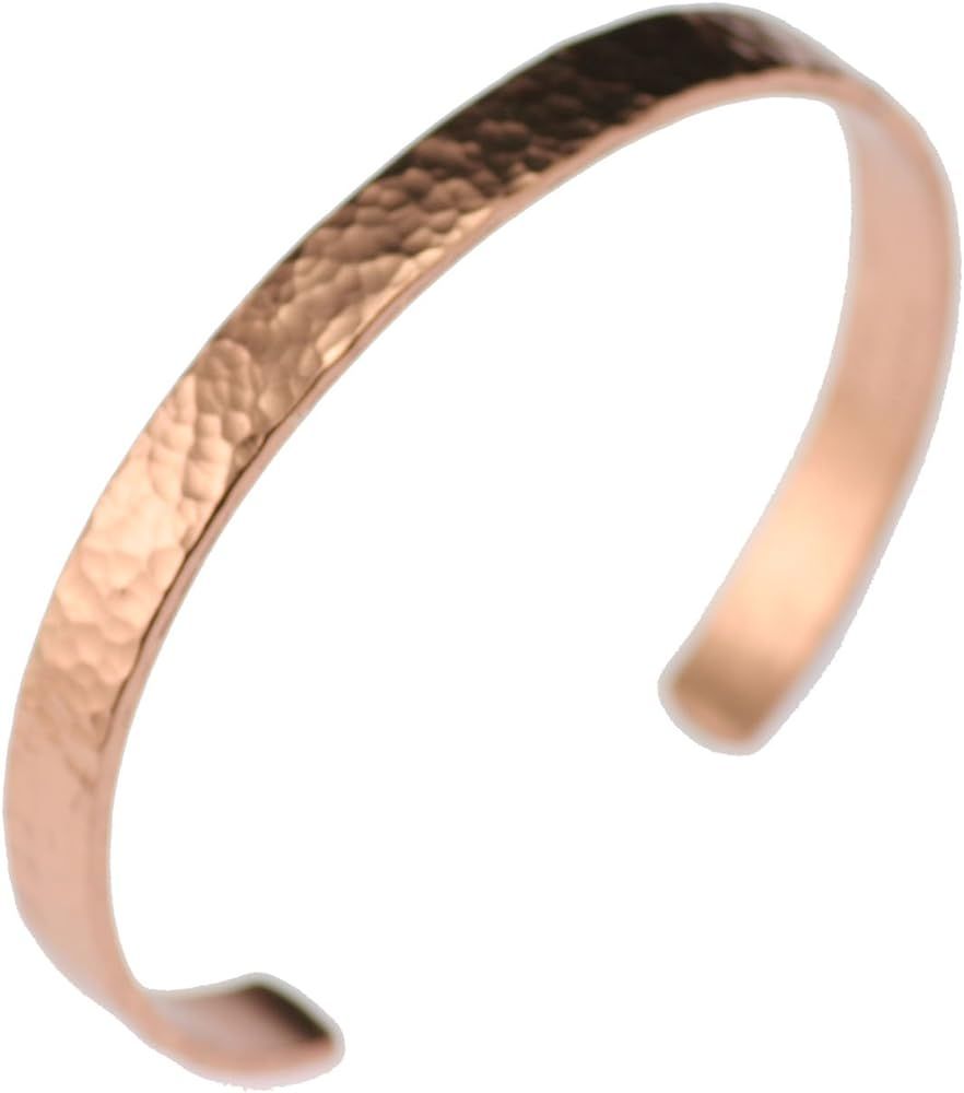 John S. Brana Hammered Copper Cuff Bracelet - Copper - Lightweight - 100% Uncoated Solid Copper | Amazon (US)