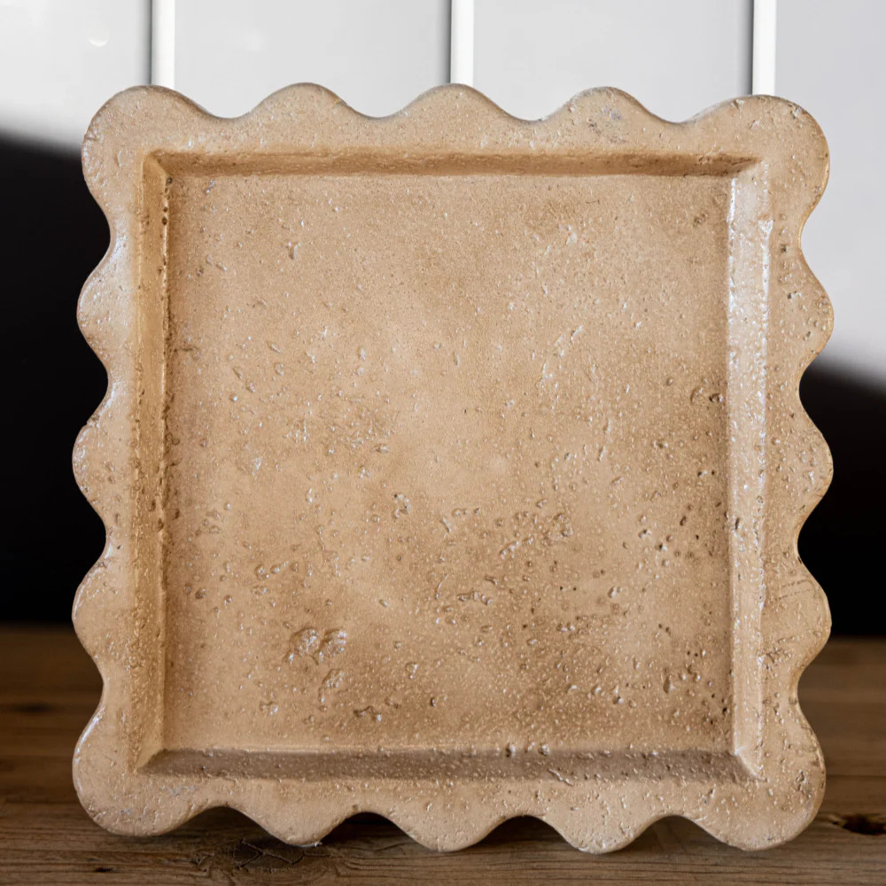 Beige Travertine Cement Tray | Luxe B Co