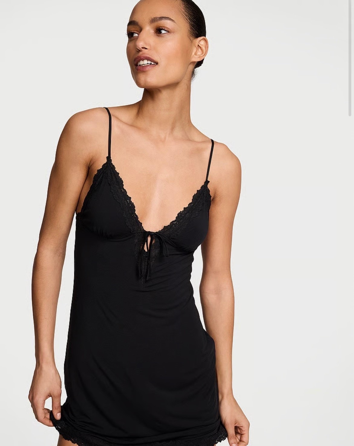 VICTORIA'S SECRET
SoSoft™ Modal Lace-Trim Tie-Front Slip Dress (small)