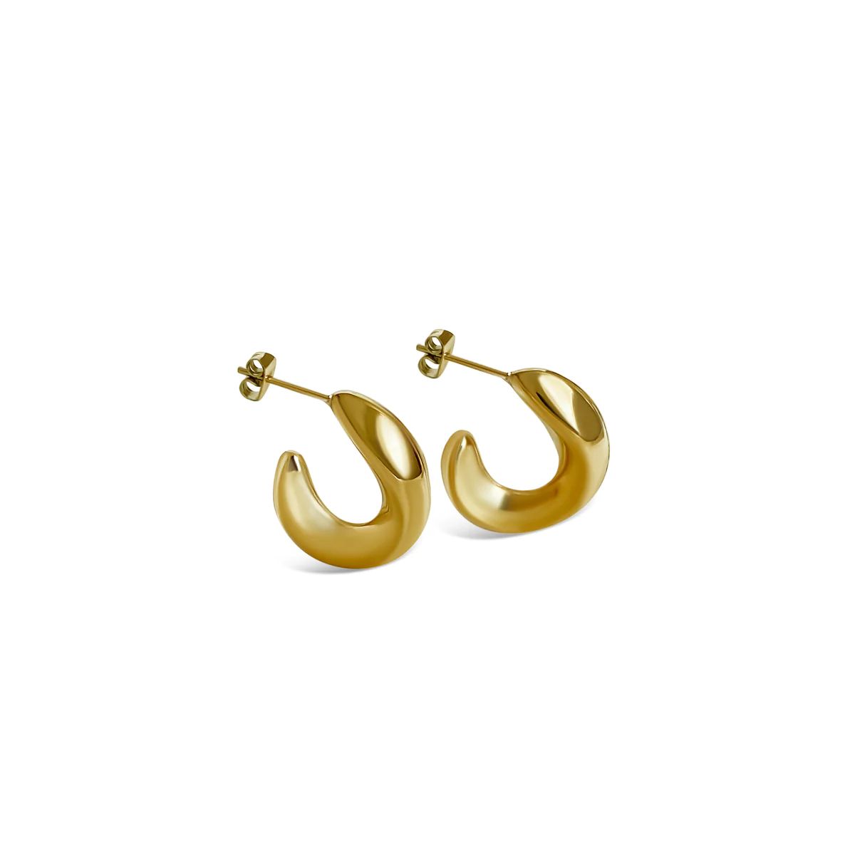 The Gold Juliet Curved Hoop Earrings | Anisa Sojka