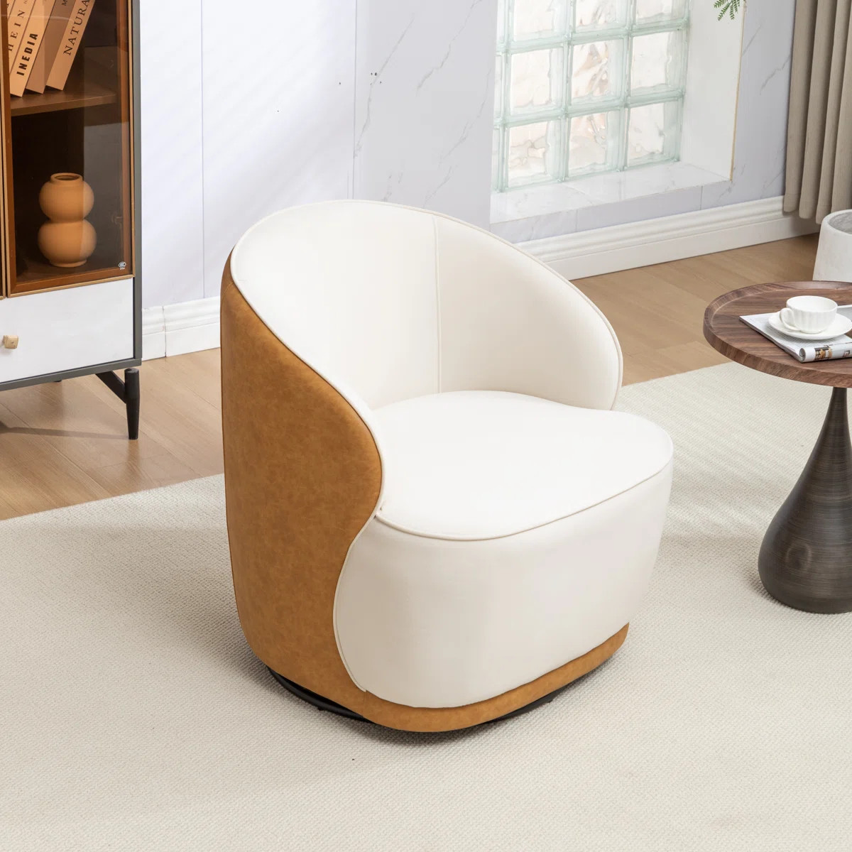 Stith Velvet Upholstered Swivel Barrel Chair | Wayfair North America