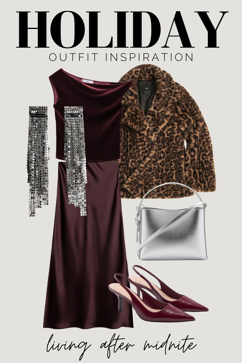 Glam Holiday Party Outfit with velvet top and slip skirt. holiday outfits, christmas outfits. 

 #LTKHoliday #LTKSeasonal #LTKStyleTip