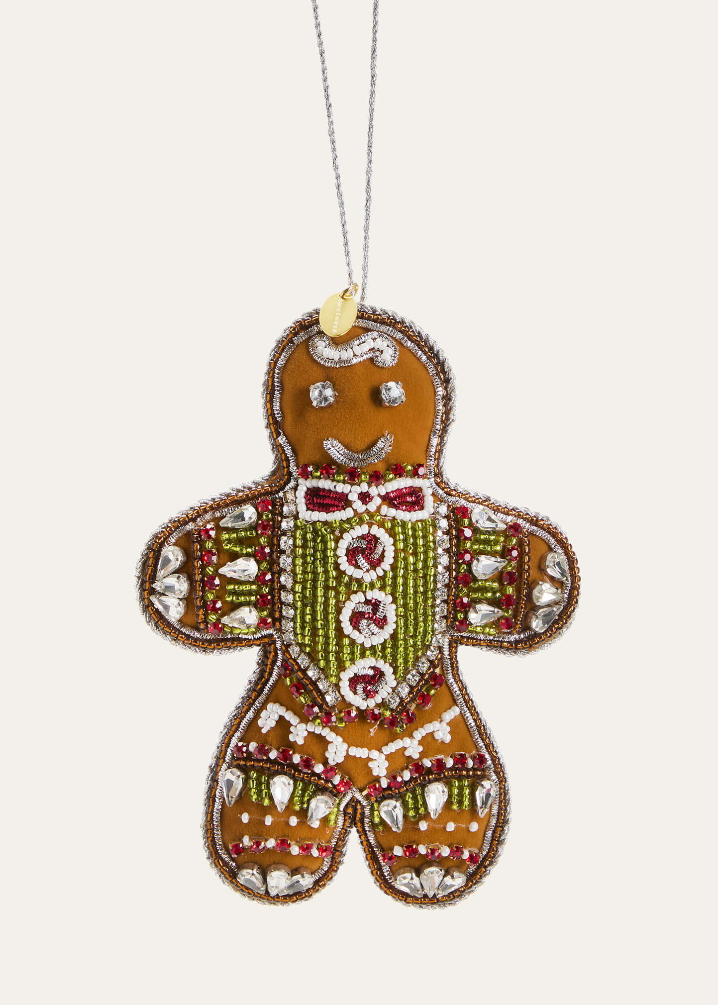 Sweet Savannah Velvet Gingerbread Man Christmas Ornament | Bergdorf Goodman