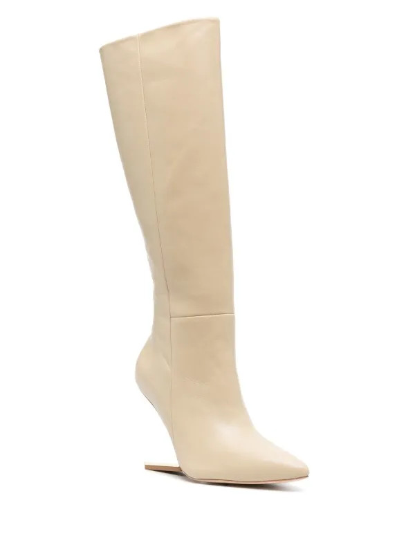 Cult Gaia suspended-heel 105mm Long Boots | Neutrals | FARFETCH | Farfetch Global