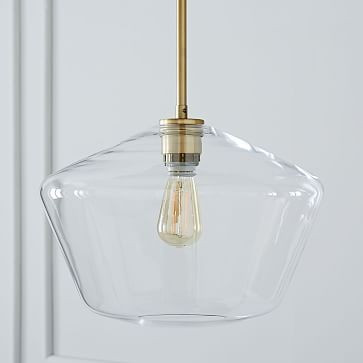 Sculptural Glass Geo Pendant - Clear (15") | West Elm (US)