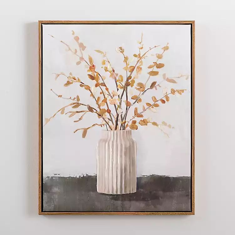 Autumn Leaf Vase Framed Canvas Art Print | Kirkland's Home