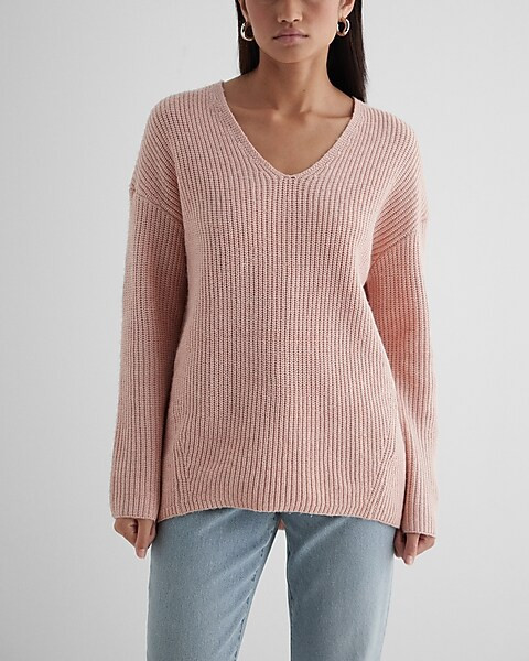London V-Neck Oversized Sweater | Express