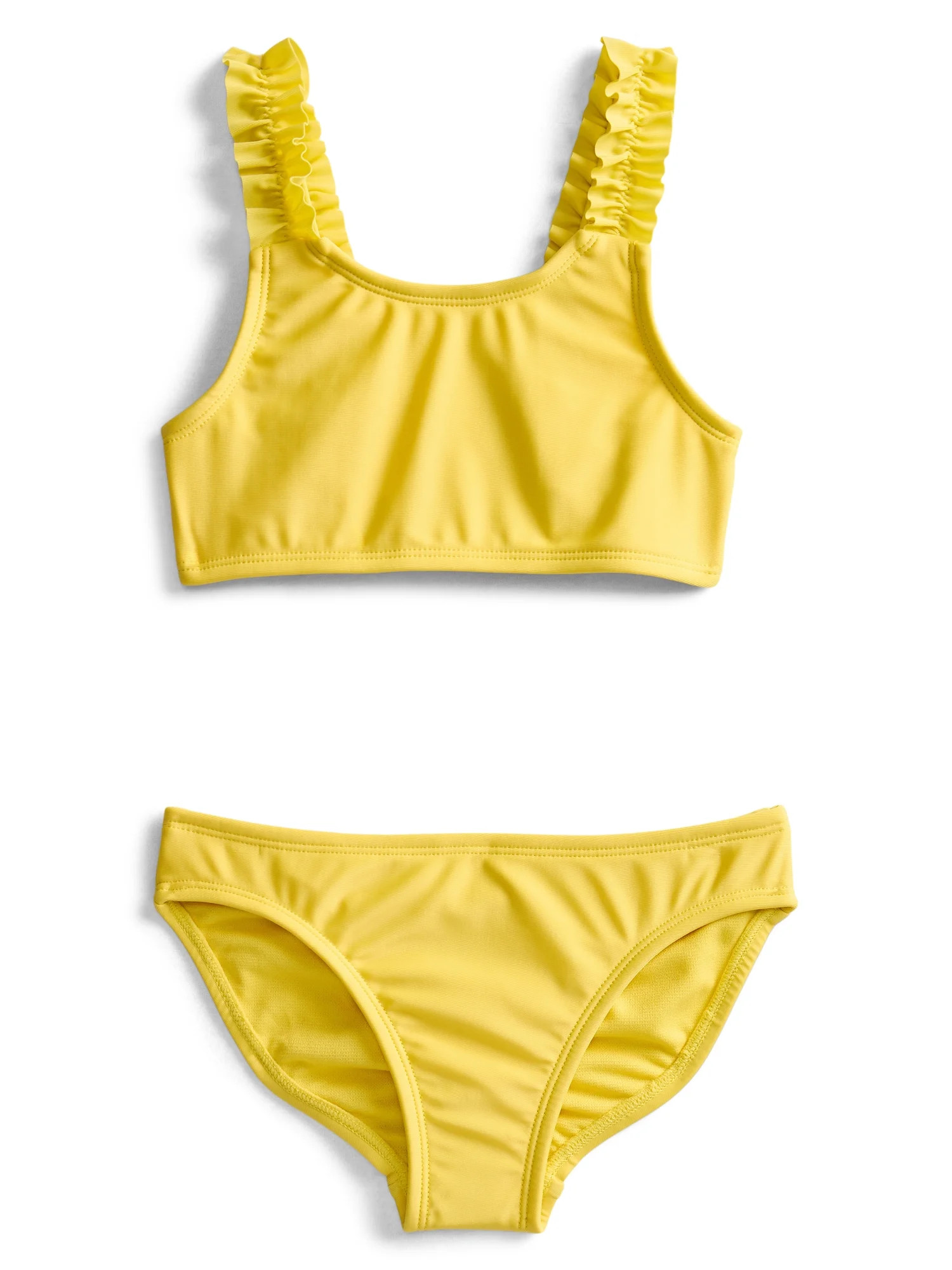 Wonder Nation Girls' Ruffle Strap Bikini with UPF 50+, 2-Piece, Sizes 4-18 | Walmart (US)