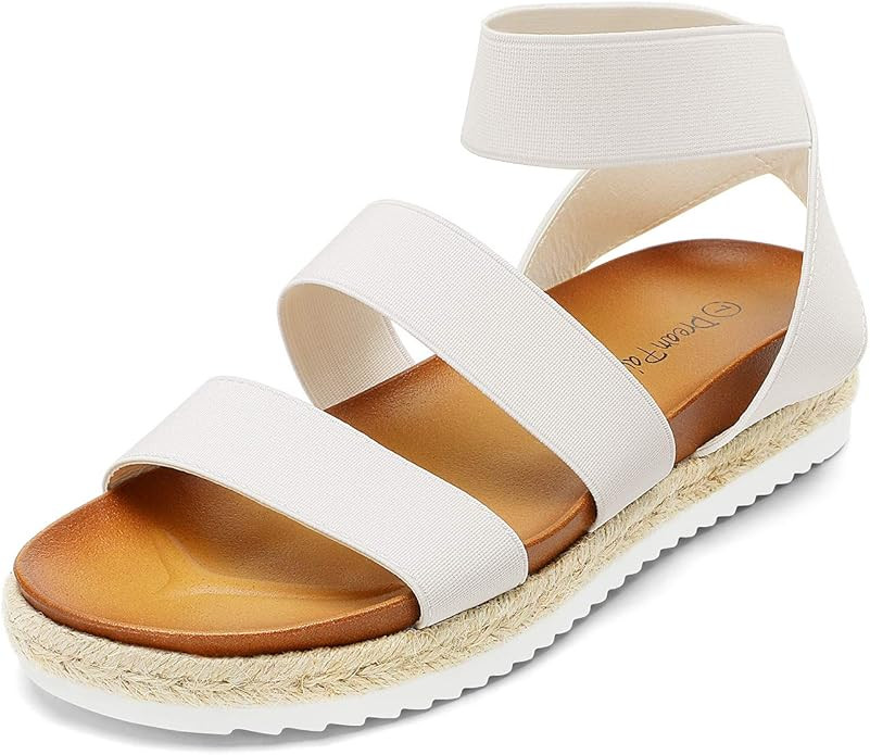 DREAM PAIRS Women’s Open Toe Ankle Strap Espadrille Flatform Platform Wedge Sandals | Amazon (US)