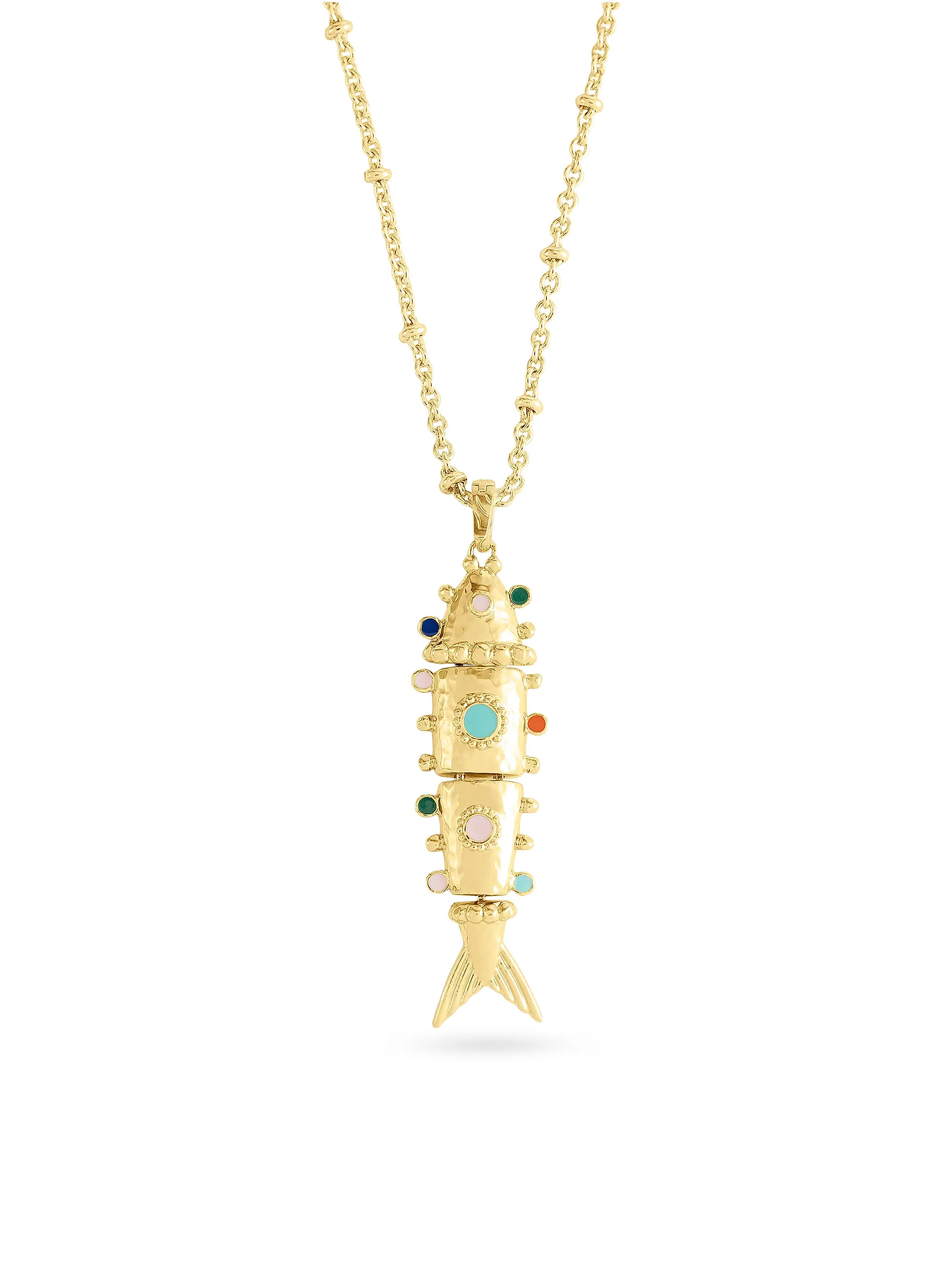Anabel Aram Milos 18K-Gold-Plated &amp; Enamel Medium Fish Charm | Saks Fifth Avenue | Saks Fifth Avenue