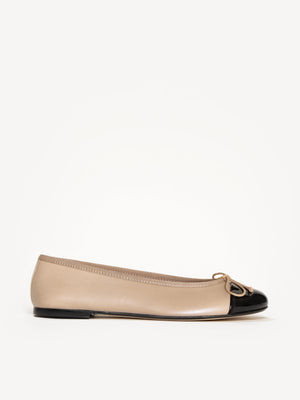 M.Gemi The Rosa Women's Flats, Size 35.5 in Beige/Black | M.GEMI