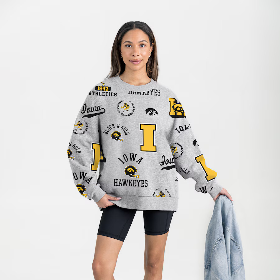 Iowa Hawkeyes Gameday Couture Women's Always on Repeat Fleece Sweatshirt - Gray | Fanatics