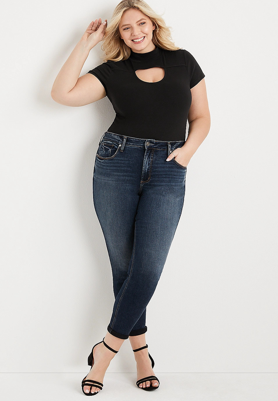 Plus Size Solid Mock Neck Bodysuit | Maurices