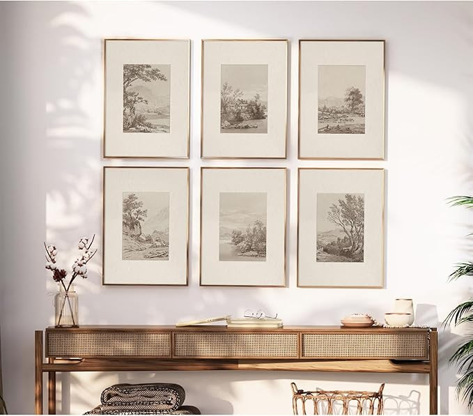 Joocrise Neutral Wall Art Decor Set of 6 Vintage Canvas Wall Art Rustic Farmhouse Wall Art Botani... | Amazon (US)