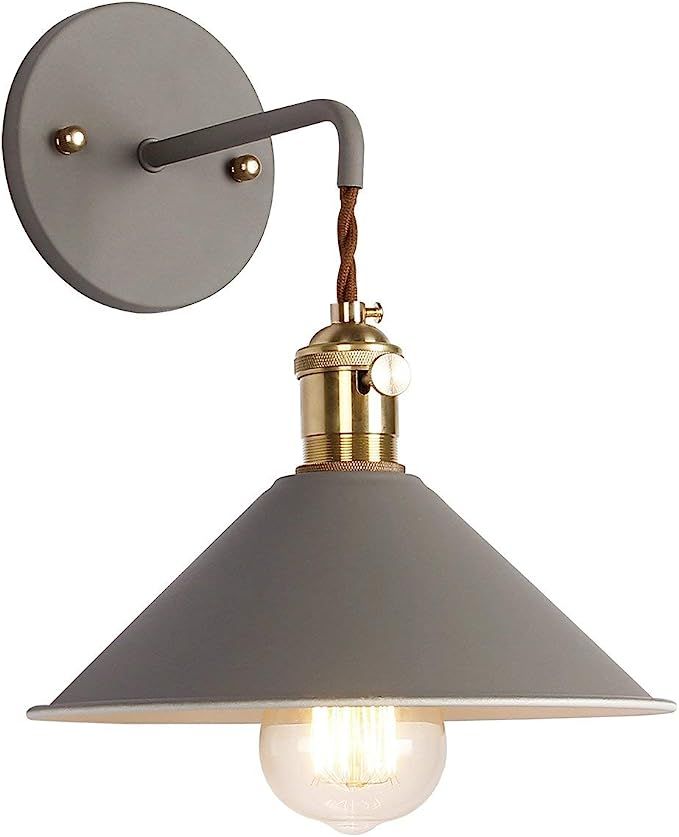 iYoee Wall Sconce Lamps Lighting Fixture with on Off Switch,Gray Macaron Wall lamp E26 Edison Cop... | Amazon (US)