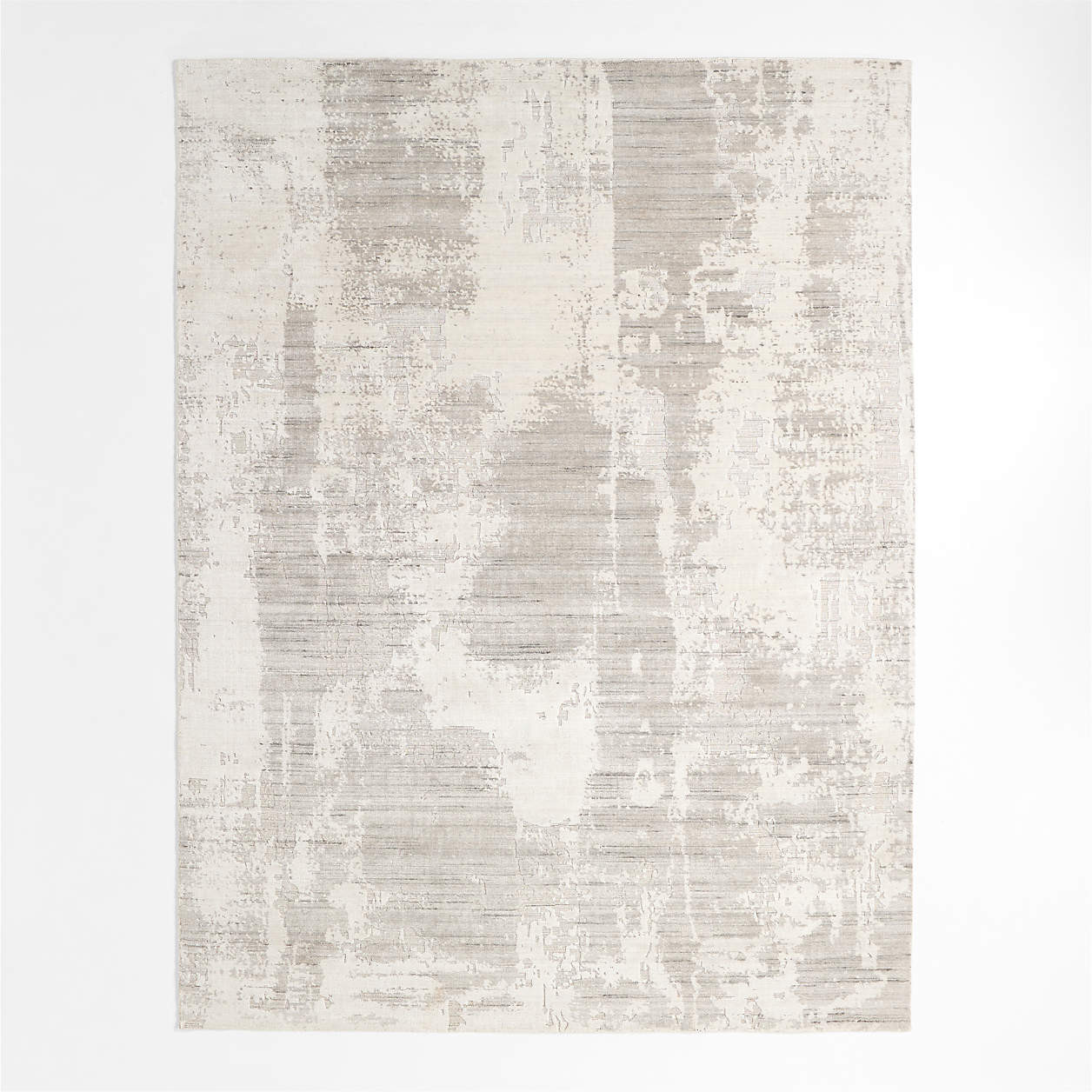 Tottori Viscose Abstract Handwoven Grey Area Rug 8'x10' + Reviews | Crate & Barrel | Crate & Barrel