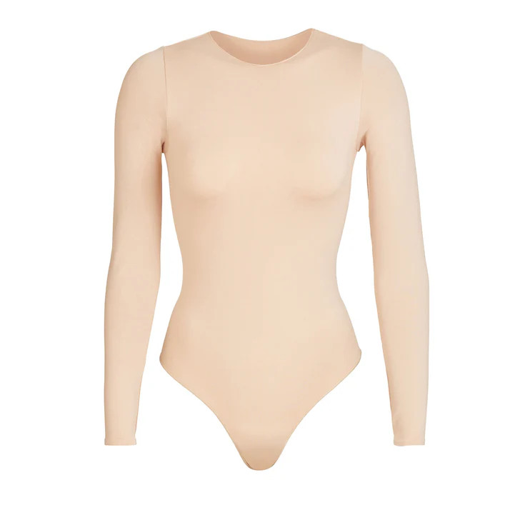 ESSENTIAL CREW NECK LONG SLEEVE BODYSUIT | SKIMS (US)