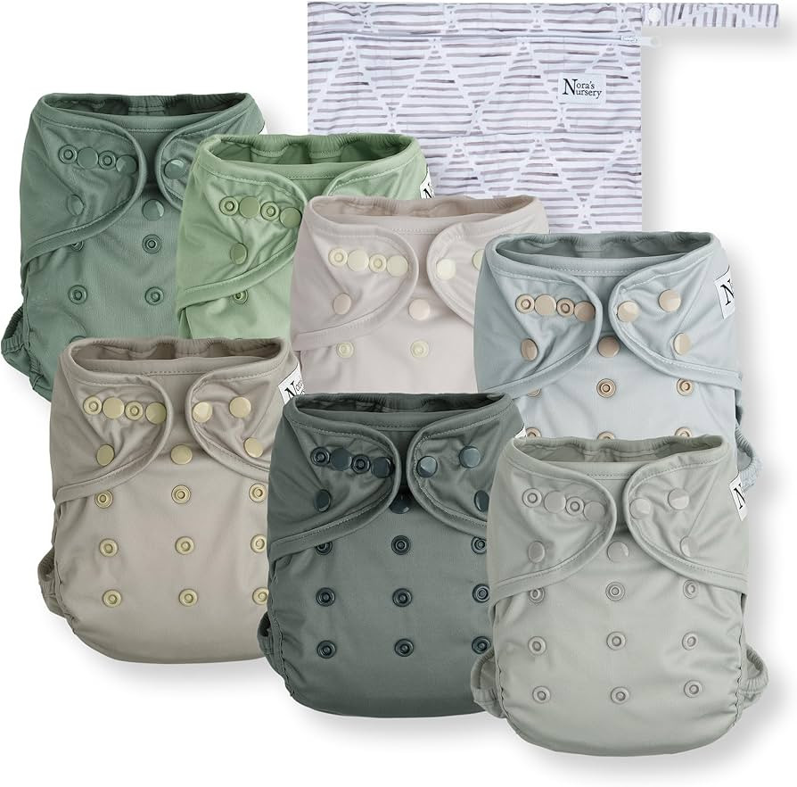 Nora's Nursery Cloth Diaper Cover, Reusable Cover with Snap Closure, Shell for Prefold, Flat, or ... | Amazon (US)